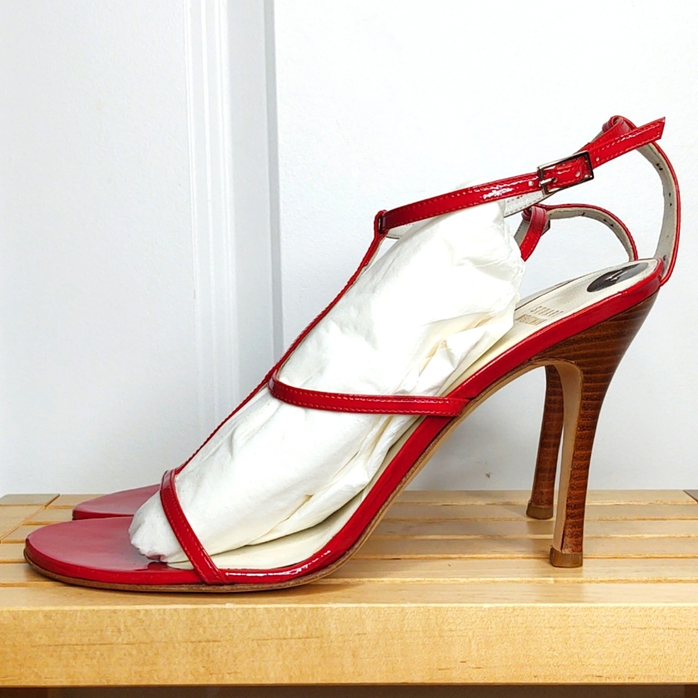 Stuart Weitzman 👠 Red Patent Leather Stiletto Heels 👠 11M 🆕